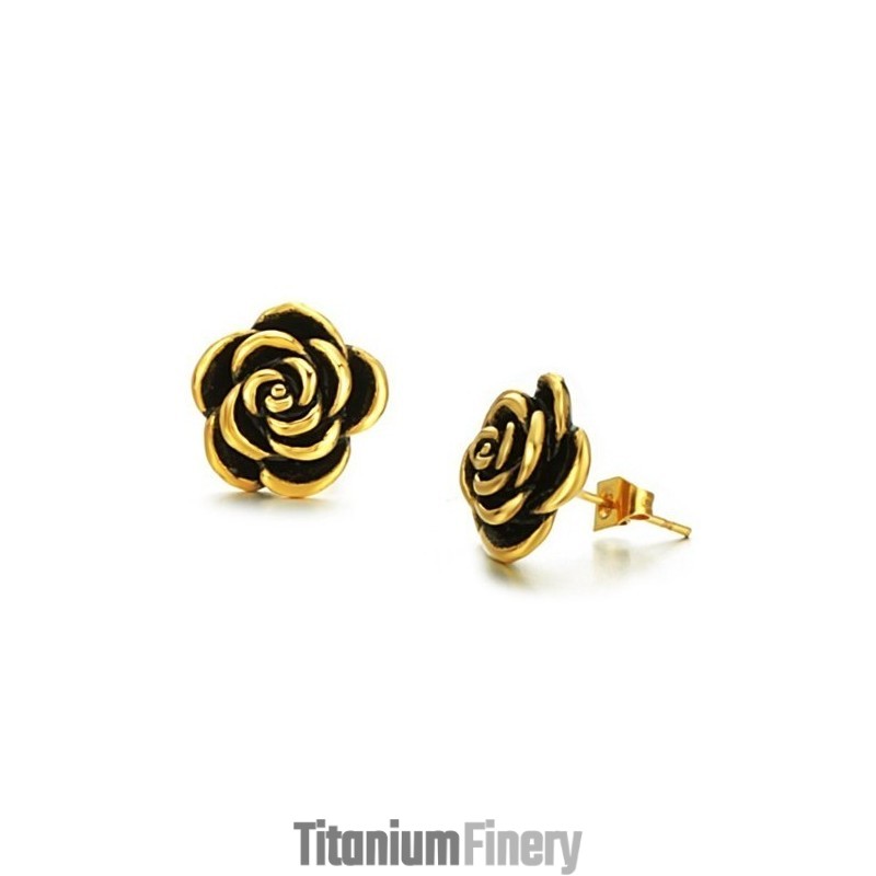 Well-Known For Its Fine Quality Female Flower Shape Titanium Earrings Well-Known For Its Fine Quality Female Flower Shape Titanium Earrings