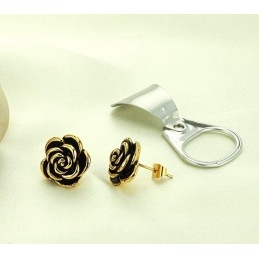 Well-Known For Its Fine Quality Female Flower Shape Titanium Earrings