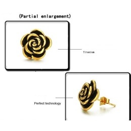 Well-Known For Its Fine Quality Female Flower Shape Titanium Earrings