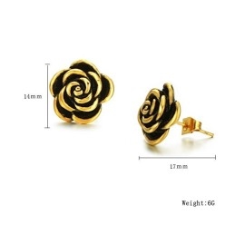 Well-Known For Its Fine Quality Female Flower Shape Titanium Earrings
