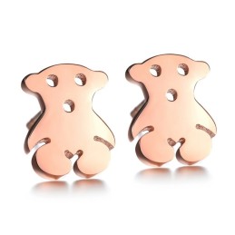 Quality And Quantity Assured Female Bear Shape Titanium Earrings