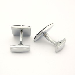 Titanium And Black Ip Plated Auspicious Cloud Cufflinks
