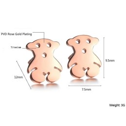 Quality And Quantity Assured Female Bear Shape Titanium Earrings