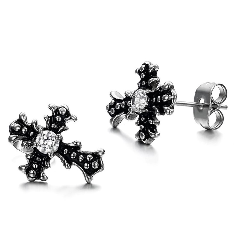 Reliable Quality Unisex Cross Titanium Earrings Reliable Quality Unisex Cross Titanium Earrings