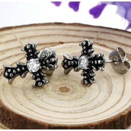 Reliable Quality Unisex Cross Titanium Earrings