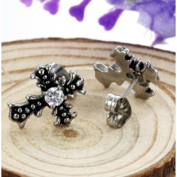 Reliable Quality Unisex Cross Titanium Earrings