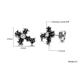 Reliable Quality Unisex Cross Titanium Earrings