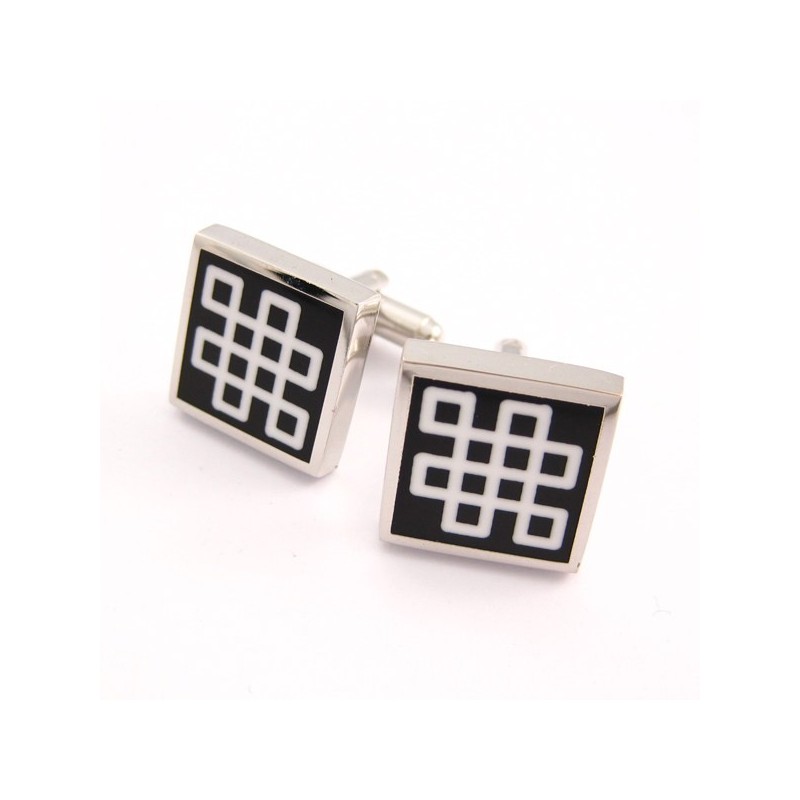 Classical Titanium Black Enamel Square Cufflinks Classical Titanium Black Enamel Square Cufflinks