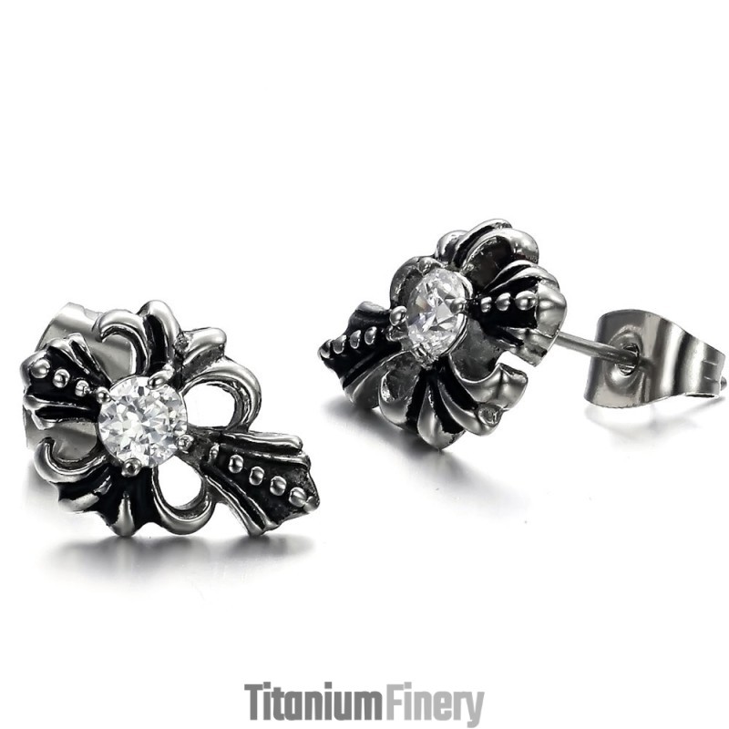Reliable Quality Titanium Earrings With Rhinestone Reliable Quality Titanium Earrings With Rhinestone