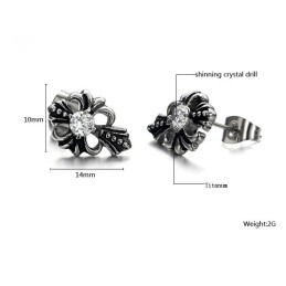 Reliable Quality Titanium Earrings With Rhinestone