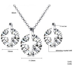 The Queen Of Quality Titanium Necklace And Earrings With Rhinestone