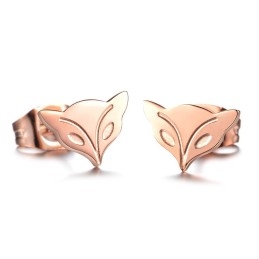 Superior Quality Female Fox Shape Titanium Earrings