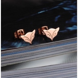 Superior Quality Female Fox Shape Titanium Earrings