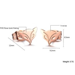 Superior Quality Female Fox Shape Titanium Earrings