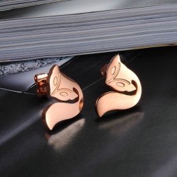 Selling Well All Over The World Female Fox Shape Titanium Earrings