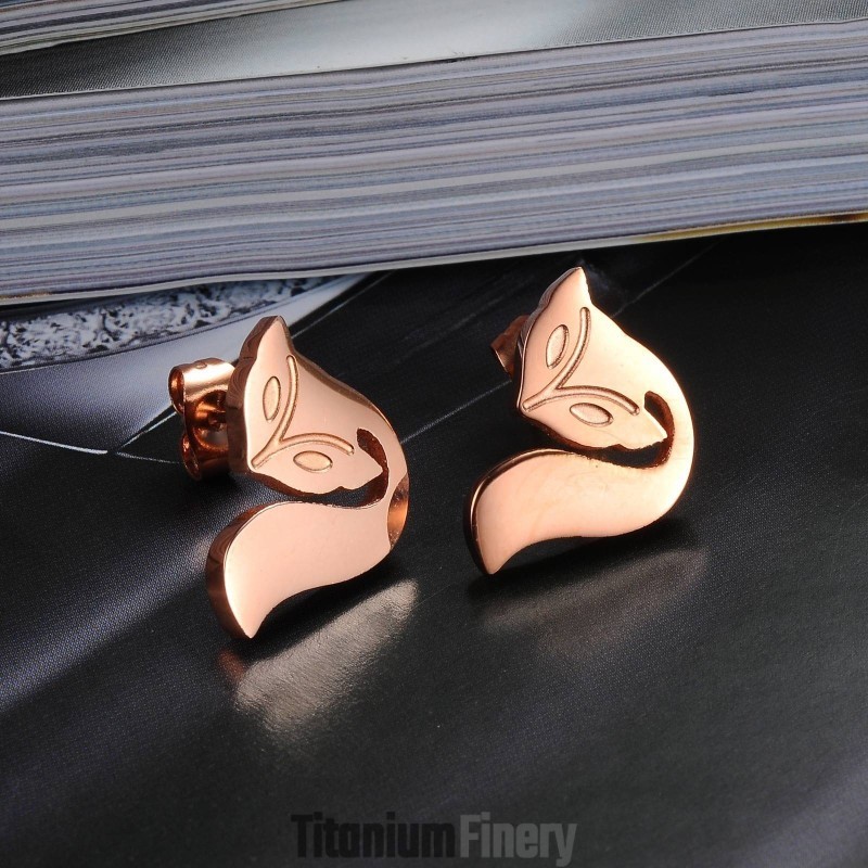 Selling Well All Over The World Female Fox Shape Titanium Earrings Selling Well All Over The World Female Fox Shape Titanium Earrings