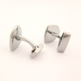 Titanium And Black Ip Plated Shield Cufflinks