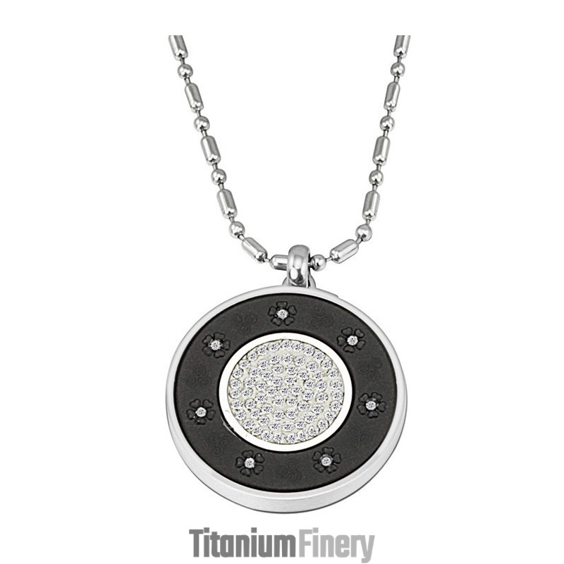 The King Of Quantity Health Titanium Pelelith Necklace With Diamond The King Of Quantity Health Titanium Pelelith Necklace With Diamond