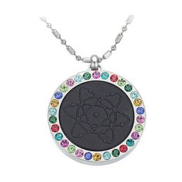 Durable In Use Health Titanium Pelelith Necklace With Diamond