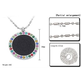 Durable In Use Health Titanium Pelelith Necklace With Diamond