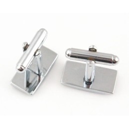 Titanium And Dark Red Ip Plated Oblong Cufflinks