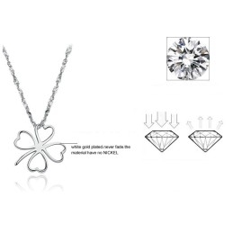 Easy To Use Female Clover Shape Platinum Plating Titanium Necklace