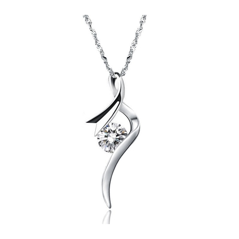 Stable Quality Female Platinum Plating Titanium Necklace With Diamond Stable Quality Female Platinum Plating Titanium Necklace With Diamond
