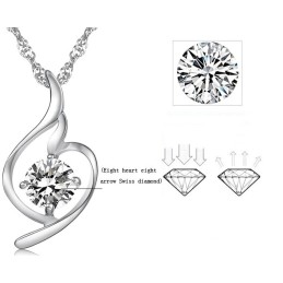 The Queen Of Quality Female Fashion Platinum Plating Titanium Necklace With Diamond