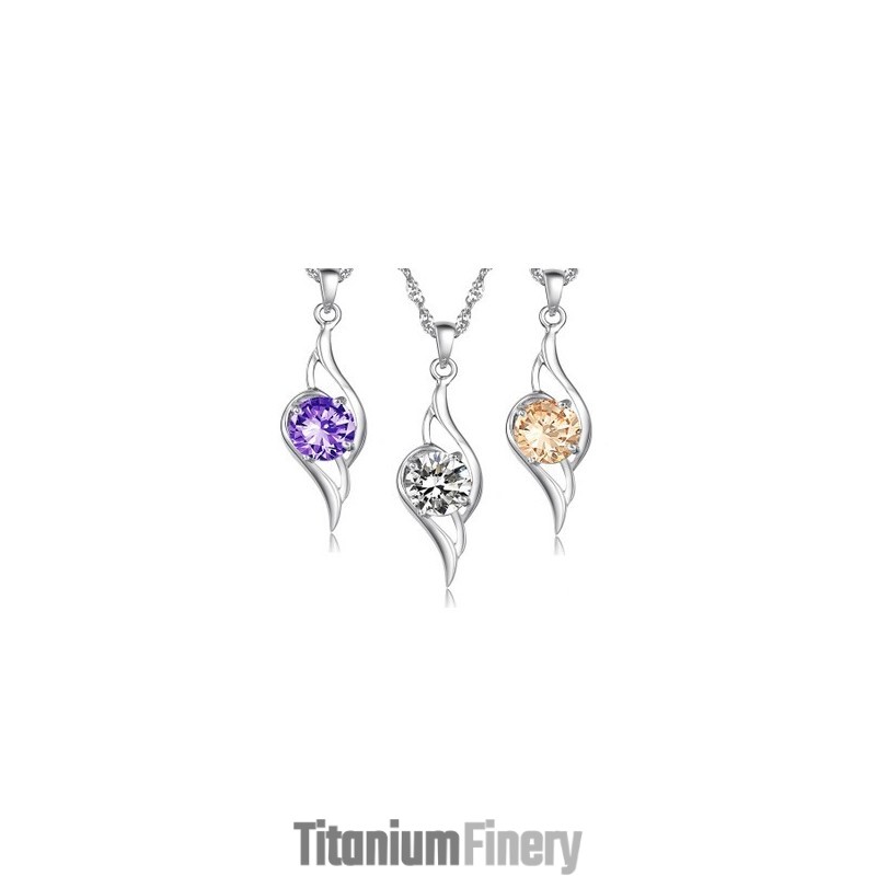 Quality And Quantity Assured Female Platinum Plating Titanium Necklace With Diamond Quality And Quantity Assured Female Platinum Plating Titanium Necklace With Diamond