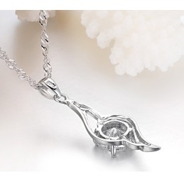 Quality And Quantity Assured Female Platinum Plating Titanium Necklace With Diamond