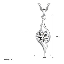 Quality And Quantity Assured Female Platinum Plating Titanium Necklace With Diamond