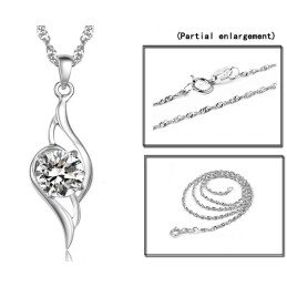 Quality And Quantity Assured Female Platinum Plating Titanium Necklace With Diamond