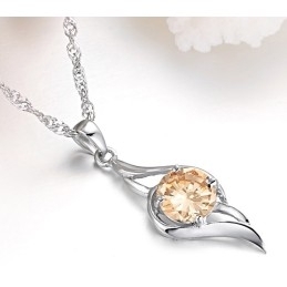 Quality And Quantity Assured Female Platinum Plating Titanium Necklace With Diamond
