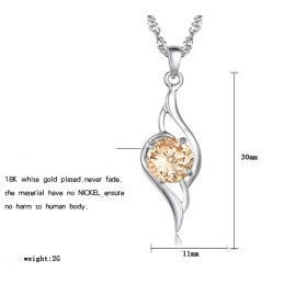 Quality And Quantity Assured Female Platinum Plating Titanium Necklace With Diamond