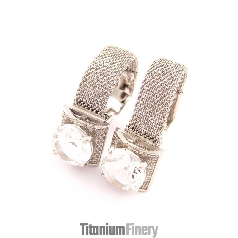 Fashion New Style Titanium Cufflinks With Flashing Crystal Fashion New Style Titanium Cufflinks With Flashing Crystal