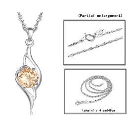 Quality And Quantity Assured Female Platinum Plating Titanium Necklace With Diamond