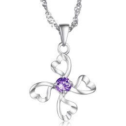 High Quality Female Platinum Plating Titanium Necklace With Diamond