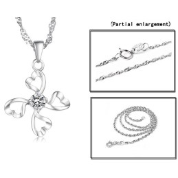 High Quality Female Platinum Plating Titanium Necklace With Diamond