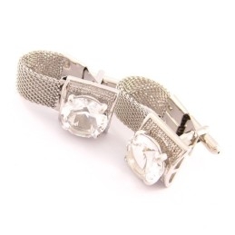 Fashion New Style Titanium Cufflinks With Flashing Crystal