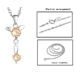 Stable Quality Female Purple Platinum Plating Titanium Necklace With Diamond