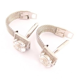 Fashion New Style Titanium Cufflinks With Flashing Crystal