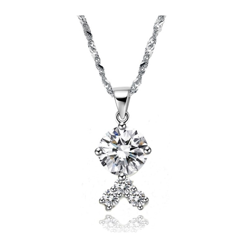 Reliable Quality Female Platinum Plating Titanium Necklace With Rhinestone Reliable Quality Female Platinum Plating Titanium Necklace With Rhinestone