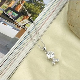 Reliable Quality Female Platinum Plating Titanium Necklace With Rhinestone
