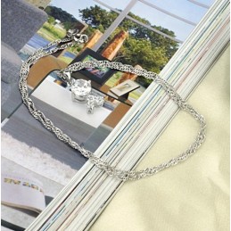Reliable Quality Female Platinum Plating Titanium Necklace With Rhinestone