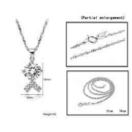 Reliable Quality Female Platinum Plating Titanium Necklace With Rhinestone