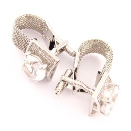 Fashion New Style Titanium Cufflinks With Flashing Crystal