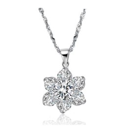 To Have A Long Story Female Platinum Plating Titanium Necklace With Rhinestone