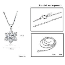 To Have A Long Story Female Platinum Plating Titanium Necklace With Rhinestone