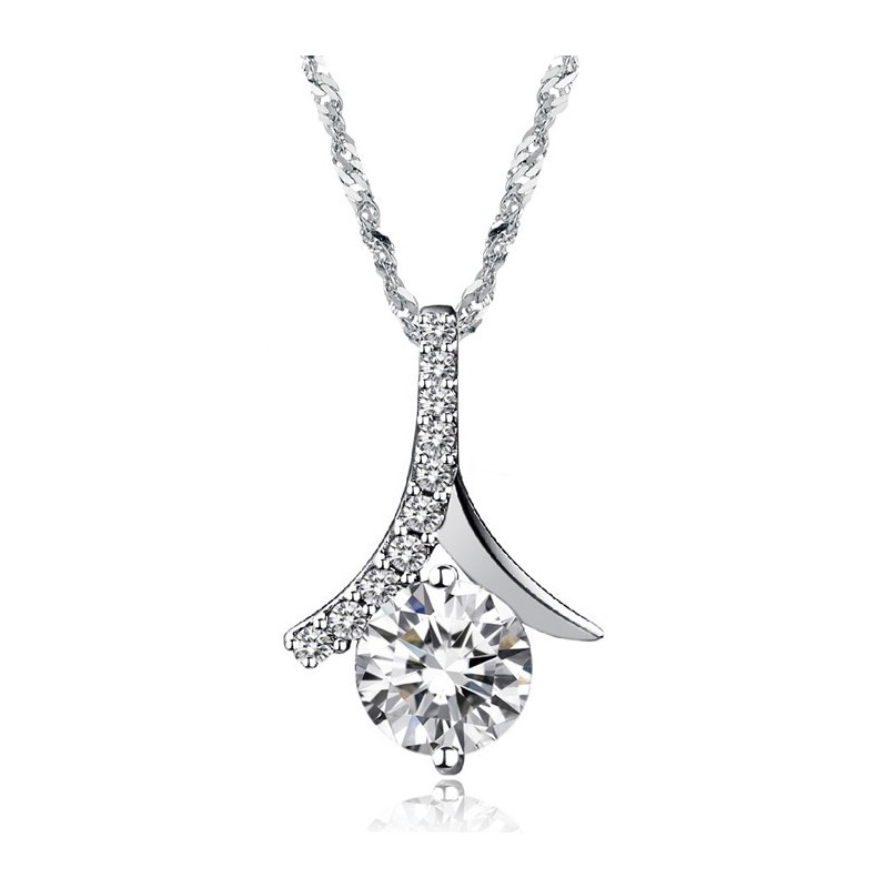 Excellent Quality Female Platinum Plating Titanium Necklace With Diamond Excellent Quality Female Platinum Plating Titanium Necklace With Diamond