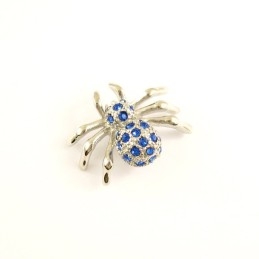 Titanium Mysterious Spider Cufflinks With Blue Diamonds